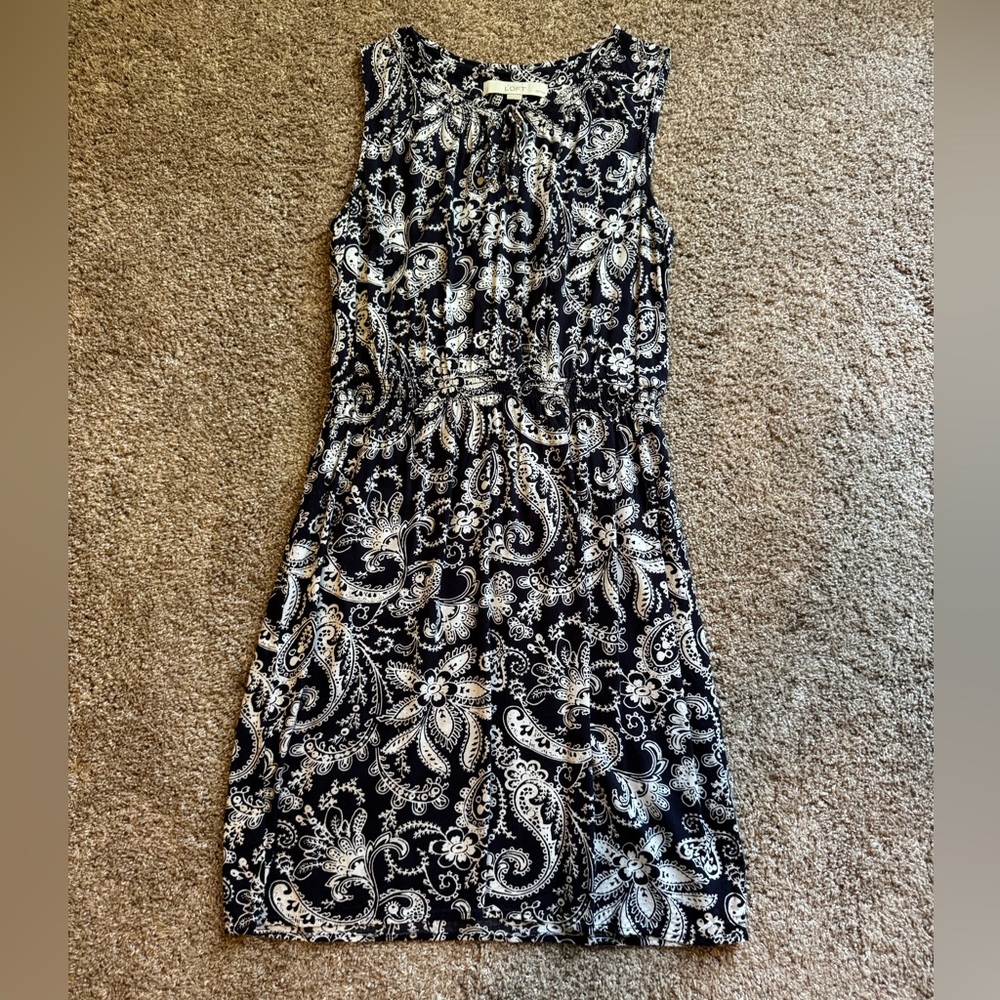 LOFT Small Petite Paisley Lightweight Dress